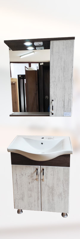 BRN-BA-4 шкаф за баня с мивка 65см